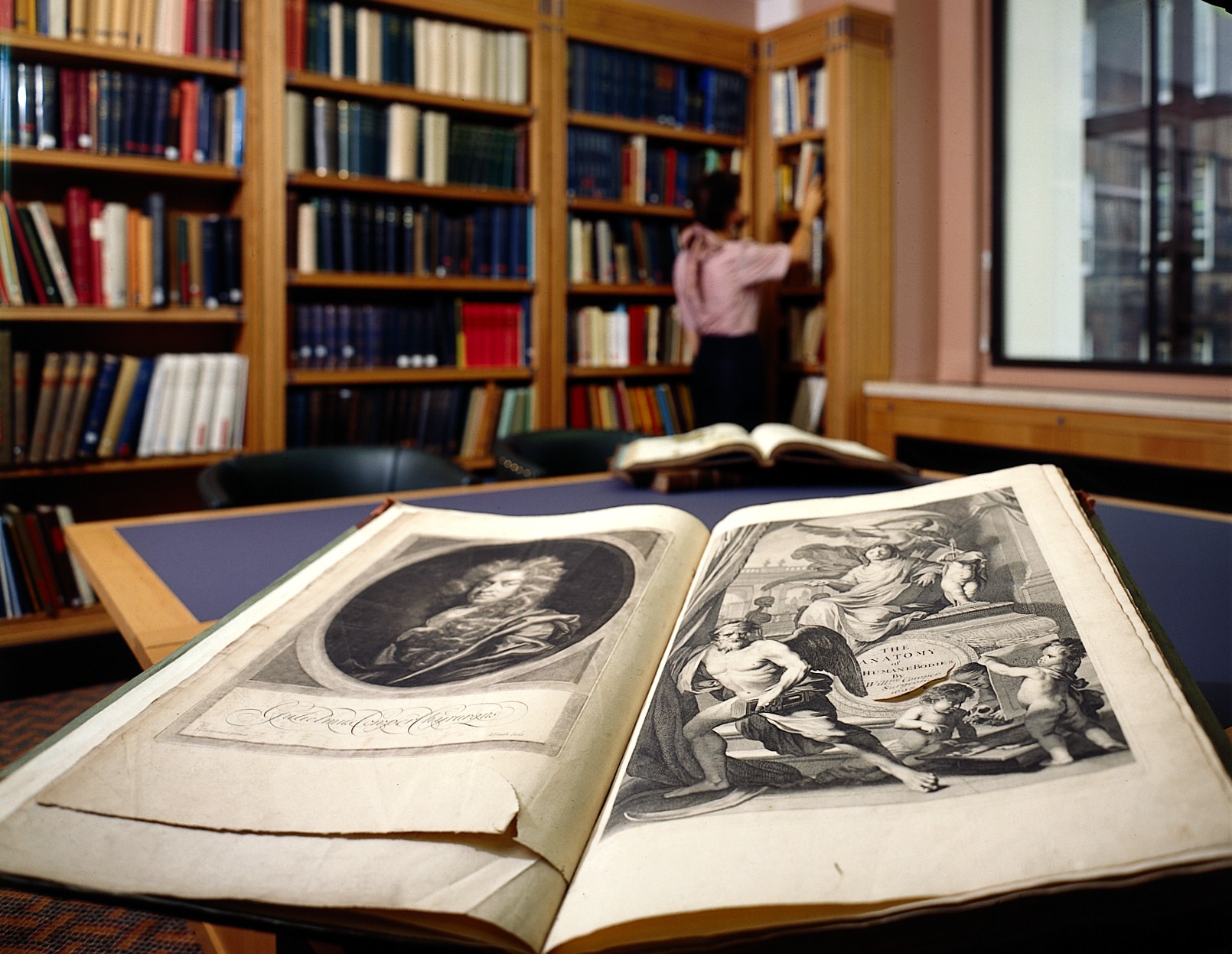 Library archive shelves