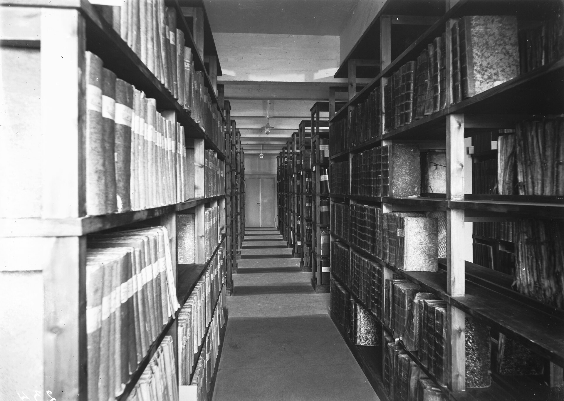 Shelves of archived records